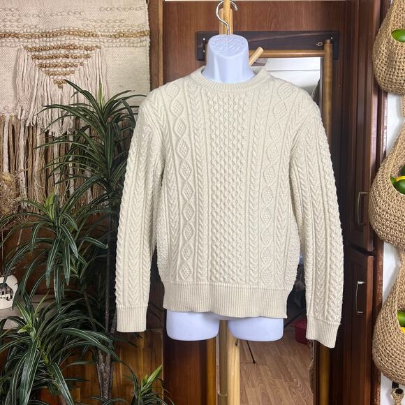 Uniqlo Sweaters - Uniqlo Cream Cable Knit Sweater M | Rory Gilmore Chunky Irish Fisherman Pullover